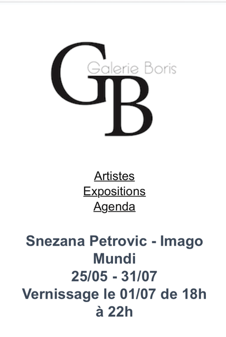 Galerie Boris  – exposition Snezana Petrovic. depuis le 25 Mai 2023.