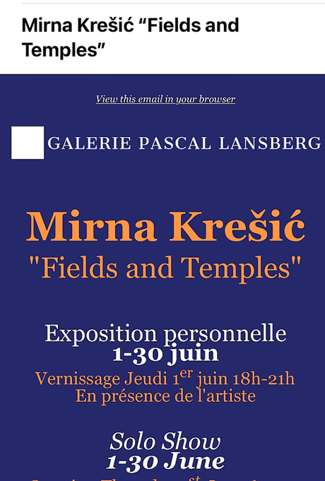 Galerie Pascal Lansberg  » Mirna Kresic  » 1er au 30 Juin 2023.