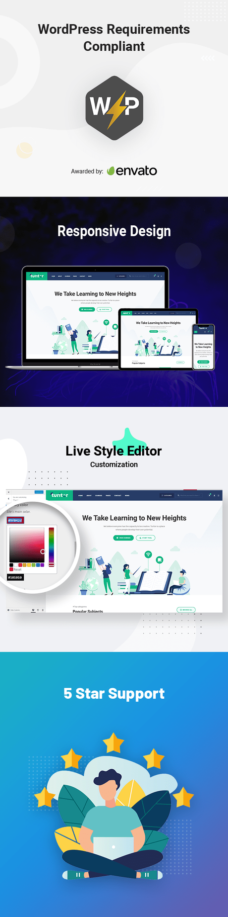 Thème WordPress pour l'éducation de Turitor