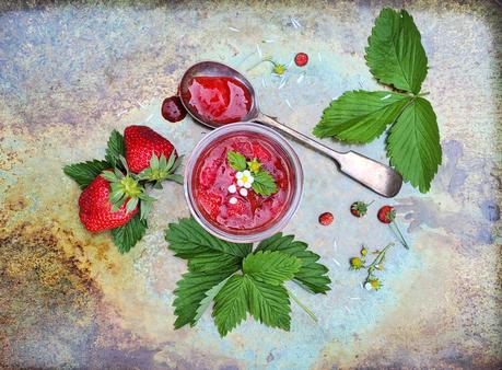 compotée de fraises et de rhubarbe