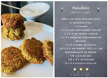 Falafels, boulettes de pois chiche, cuisson au four