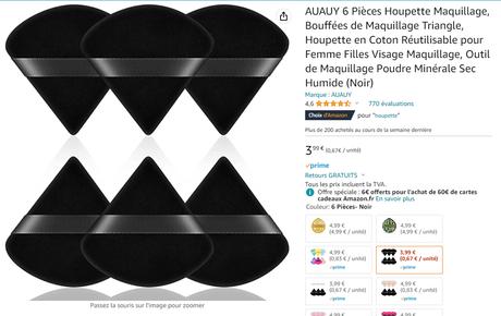 avis houppettes maquillage amazon