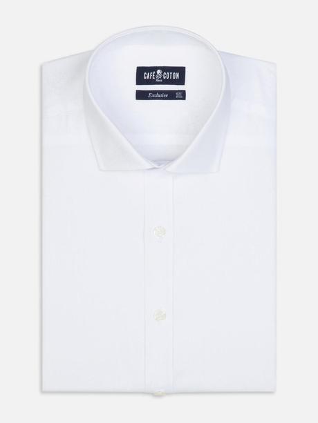 chemise cintrée en popeline blanche selon Café Coton