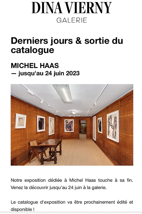 Galerie  Dina Verny – «  » Michel HAAS » » jusqu’au 24 Juin 2023.