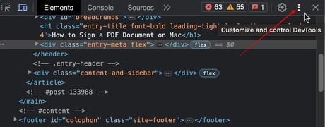 Personnaliser et contrôler le bouton Outils de développement sur Chrome dans un Mac