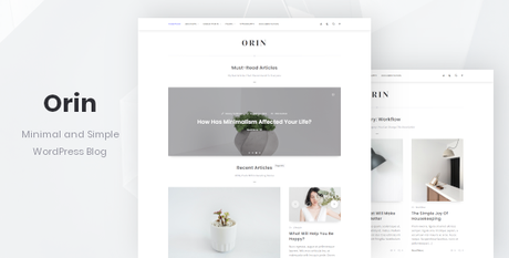 Orin – Blog minimal pour WordPress