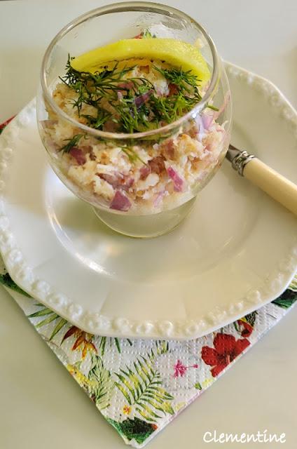 Verrines au crabe et au kiwi