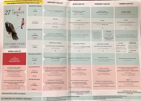 Festival de la Correspondance à Grignan (4 au 8 Juillet 2023)