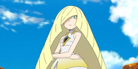 Lusamine de Pokemon Sun & Moon regardant le spectateur.