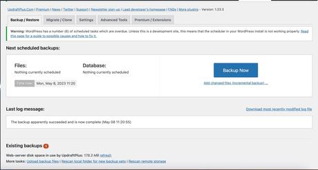 12 plugins WordPress que tous les blogueurs débutants devraient installer Plugin UpdraftPlus sur WordPress