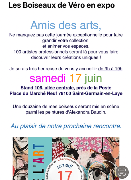 Amis des arts « Les Boiseaux de Véro » depuis le 17 Juin 2023.