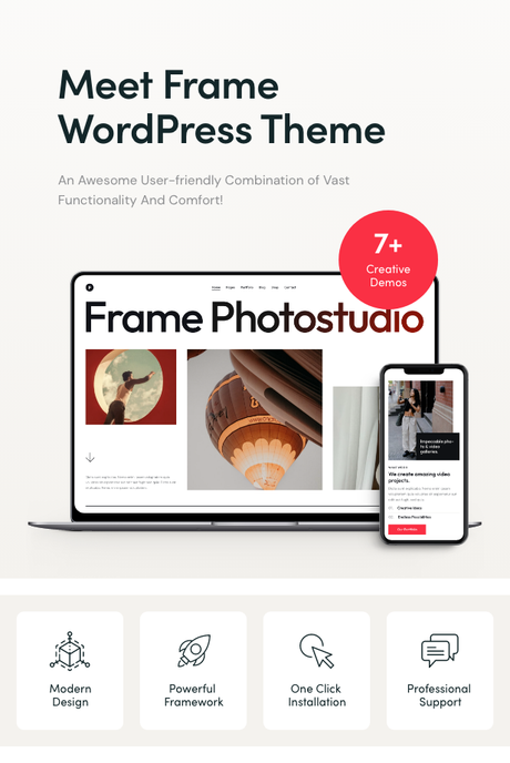 Frame – Thème WordPress pour la production photo et vidéo Description