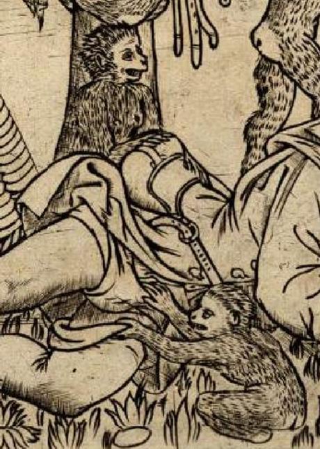 1470-90 The monkeys and the pedlar Florence British Museum detail