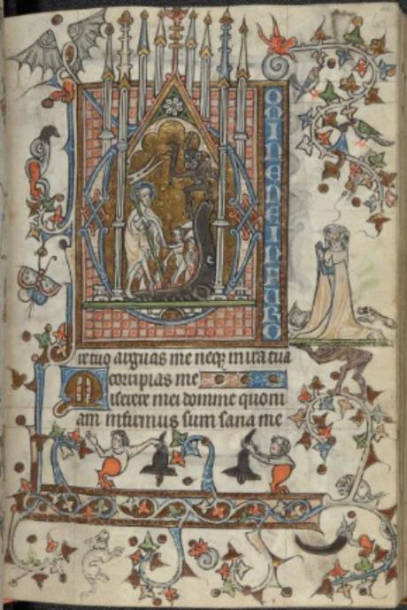 3 Bordures gothiques 1318-25 Livre d'Heures Add MS 36684 fol 60r