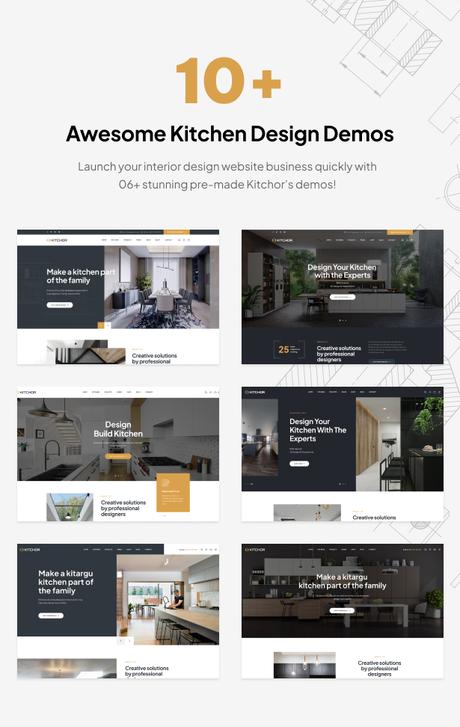 Thème WordPress pour le design d'intérieur de Kitchor