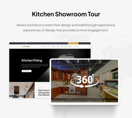 Thème WordPress pour le design d'intérieur de Kitchor