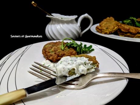 Beignets de chou-fleur au cumin et sauce yaourt au citron vert.