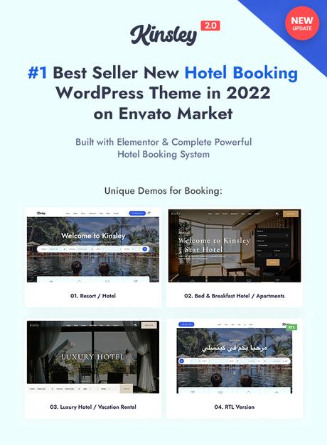 Kinsley - Thème WordPress de réservation d'hôtel