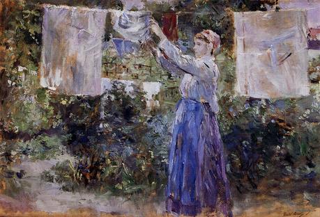 feuillages, l’art et les puissances du végétal, de Clélia Nau (éd. Hazan), juillet 2023 Berthe_Morisot_-_Woman_Hanging_Out_the_Wash
