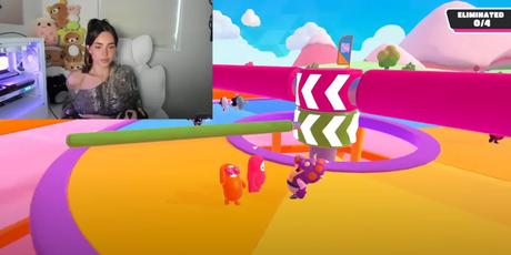 Une image de Madison Beer jouant Fall Guys sur son flux Twitch.