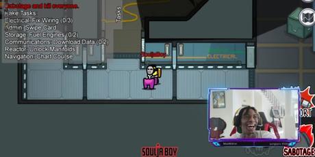 Une image de Soulja Boy en streaming parmi nous sur Twitch.