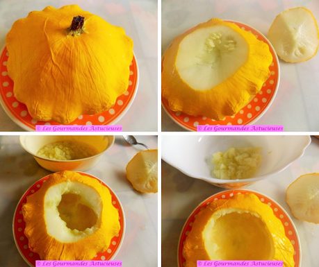 Pâtisson farci aux carottes confites (Vegan)