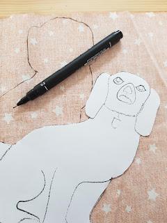 Tissu et dessin de chien par CocoFlower