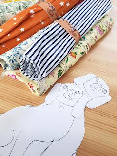 Tissu et dessin de chien par CocoFlower