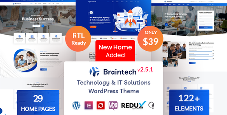Braintech – Thème WordPress pour technologies et solutions informatiques