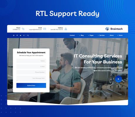 Braintech - Thème WordPress pour technologies et solutions informatiques  