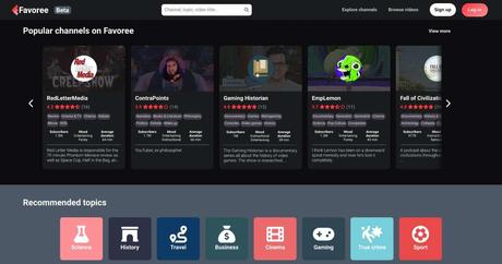 Favoree essaie d'être l'IMDb des chaînes YouTube pour vous aider à découvrir de nouveaux créateurs et à rédiger des critiques 