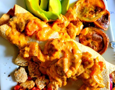 Enchiladas avec sauce au chorizo végétal