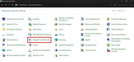 Comment réparer Discord ne fonctionne pas sur Wi-Fi ? – DigiBin accéder aux programmes et fonctionnalités sous le Panneau de configuration
