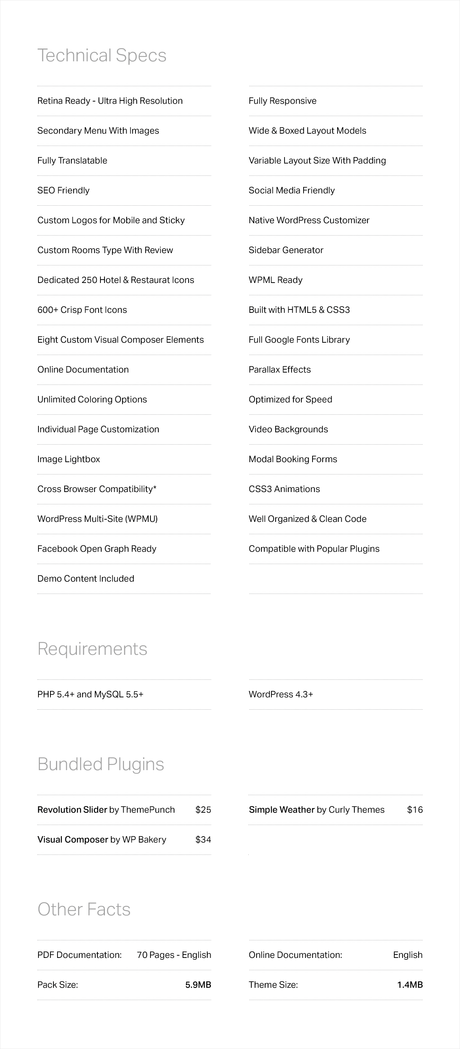 Thème WordPress de loisirs hôteliers Thème WordPress de l'hôtel | Hôtel Loisirs - 9