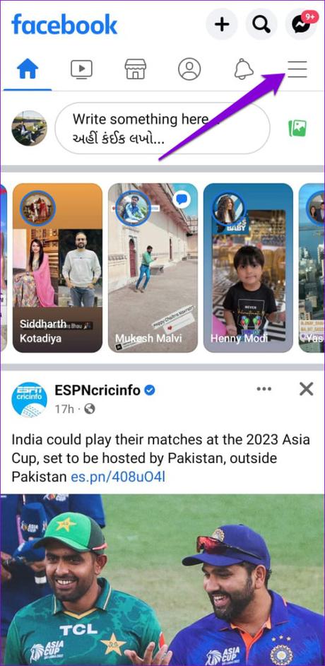 Les 7 meilleures façons de corriger l’erreur Aucune donnée disponible sur Facebook pour Android et iPhone Menu de l'application Facebook