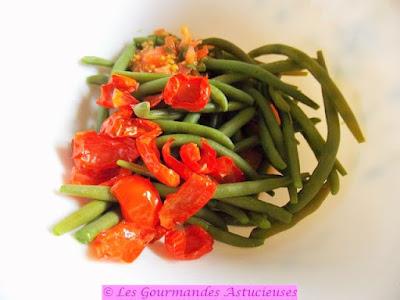 Salade de haricots verts, tomates confites et chou-rave (Vegan)