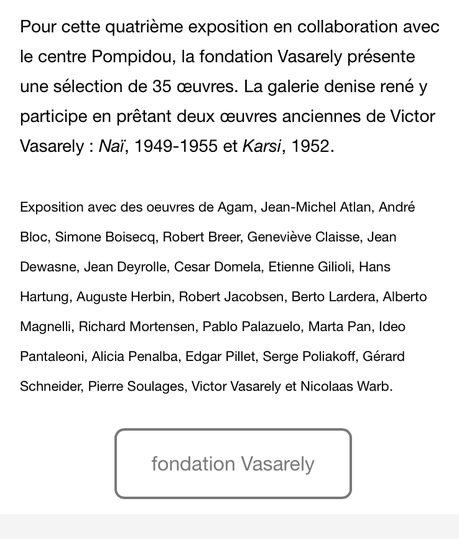Fondation Vasarely à Aix en Provence. et la galerie Denise René.