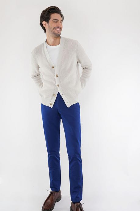Pantalon chino bleu électrique pour homme