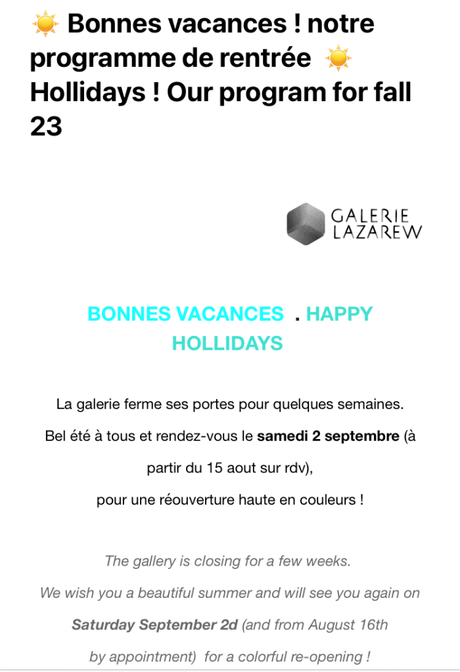 Galerie Lazarew «  » » Taeho  Choi «  » » à partir du 02 Septembre 2023.