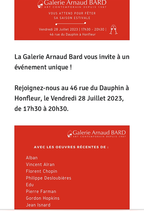 Galerie Arnaud Bard – à Honfleur … saison estivale…