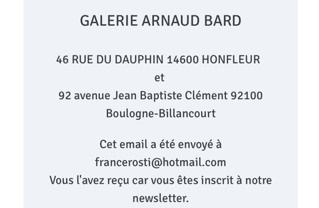 Galerie Arnaud Bard – à Honfleur … saison estivale…