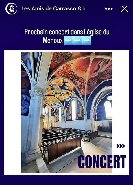 église du Menoux – spectacle du 05 Août 2023. Les Amis de Carrasco – « Viviann »