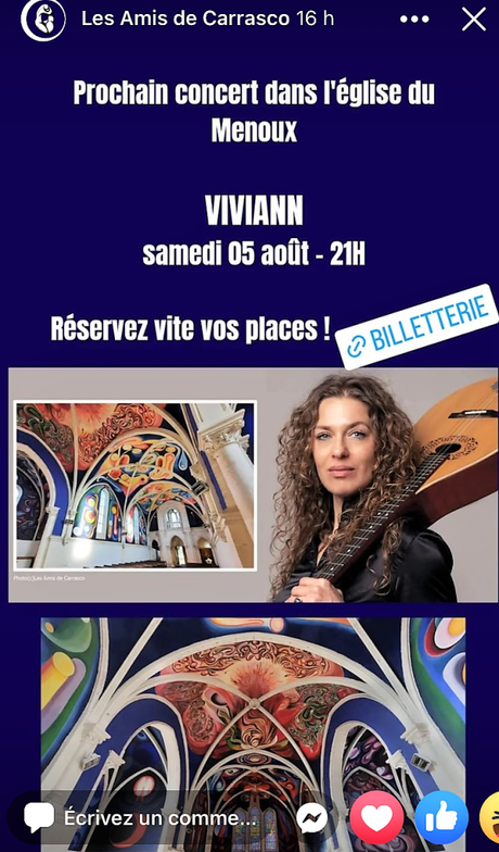 église du Menoux – spectacle du 05 Août 2023. Les Amis de Carrasco – « Viviann »