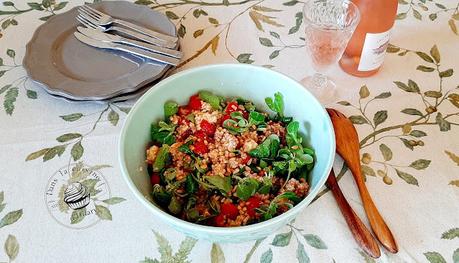 Salade façon taboulé aux tomates cerises, fraises et mozzarella - Dans la cuisine d'Hilary