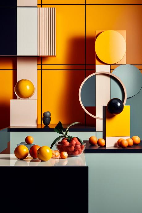 graphique cuisine design color block - blog déco - clem