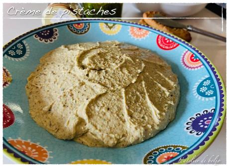 Crème ou dip de pistaches, féta et pesto de roquette pour wraps ou tartinade apéro