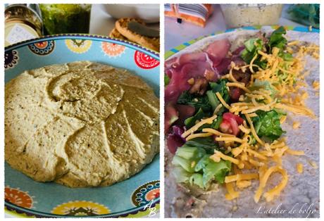 Crème ou dip de pistaches, féta et pesto de roquette pour wraps ou tartinade apéro