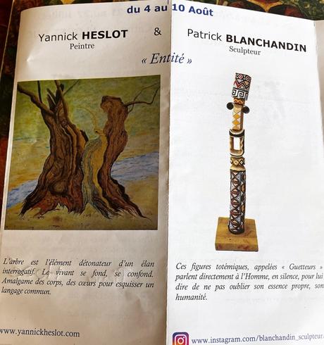 L’Art à la Chapelle -Saison 2023 -16 Juin au 31 Août 2023. Noyers sur cher. Le Vendredi 04 Août 2023. exposition  Heslot Yannick & Blanchandin Patrick.