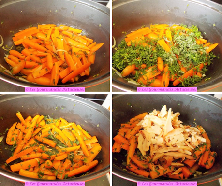 Champignon-poulet et carottes, sauce au vin rouge et aux cassis (Vegan) Champignon-poulet et carottes, sauce au vin rouge et aux cassis (Vegan)