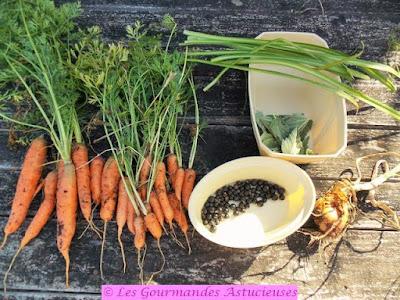 Champignon-poulet et carottes, sauce au vin rouge et aux cassis (Vegan) Champignon-poulet et carottes, sauce au vin rouge et aux cassis (Vegan)